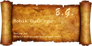 Bobik György névjegykártya